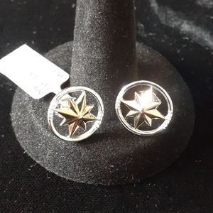 Capt Marvel 925 Silver Star Earrings Nwt